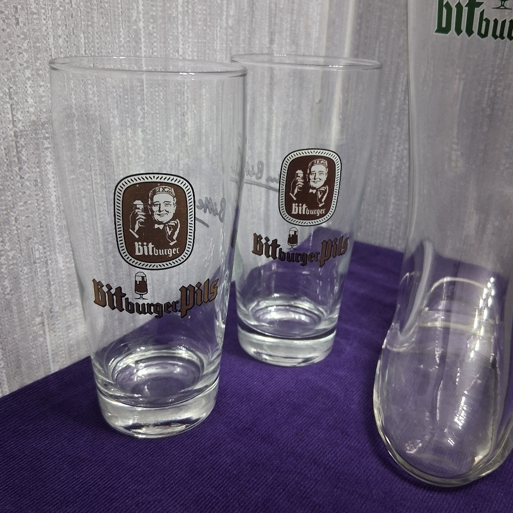 Vintage Bitburger Pils Bierstiefel Beer Boot Barware Glasses - Picture 7 of 16